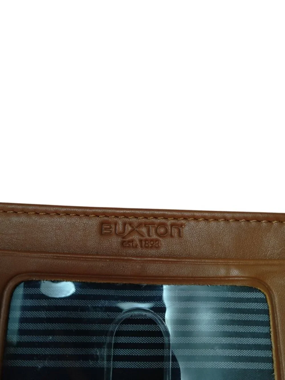 Buxton Leather Brown Credit Card ID Holder Unisex Slim Classic Casual Money